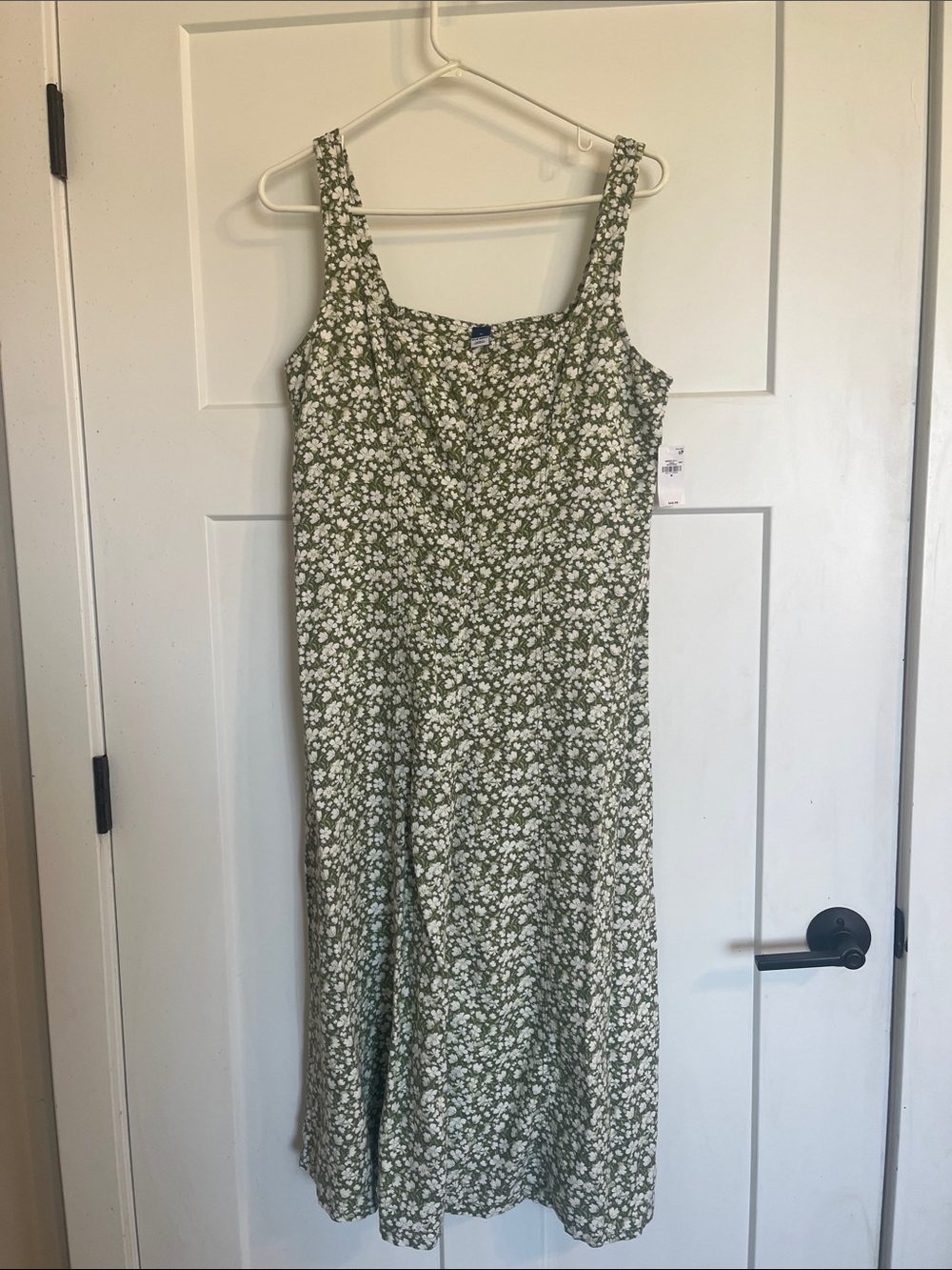 Floral Green Sleeveless Midi Dress - Unbranded